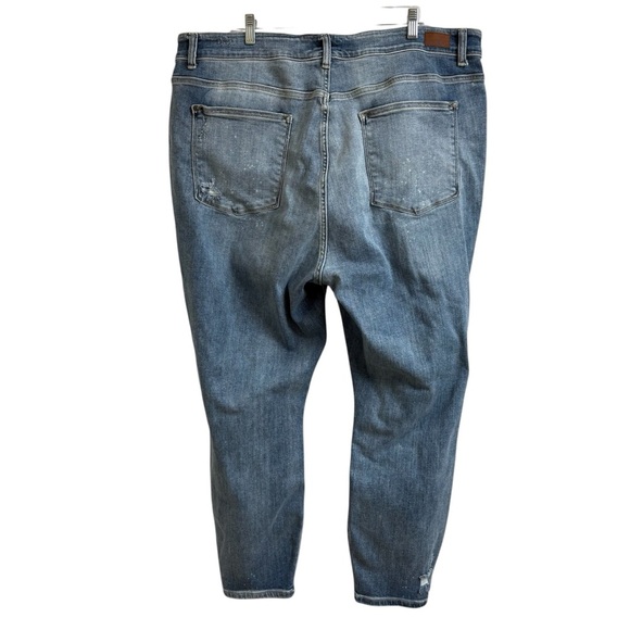 Judy Blue Size 24W Skinny Fit Distressed Bleach Splash Light Blue Jeans Stretch - Picture 2 of 14